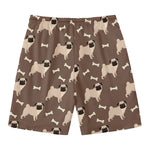 Geometric Pug Pattern Print Men's Swim Trunks