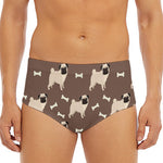 Geometric Pug Pattern Print Men's Triangle Swim Briefs
