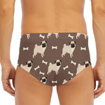 Geometric Pug Pattern Print Men's Triangle Swim Briefs