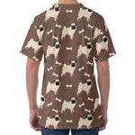 Geometric Pug Pattern Print Men's Velvet T-Shirt