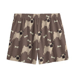 Geometric Pug Pattern Print Mesh Shorts