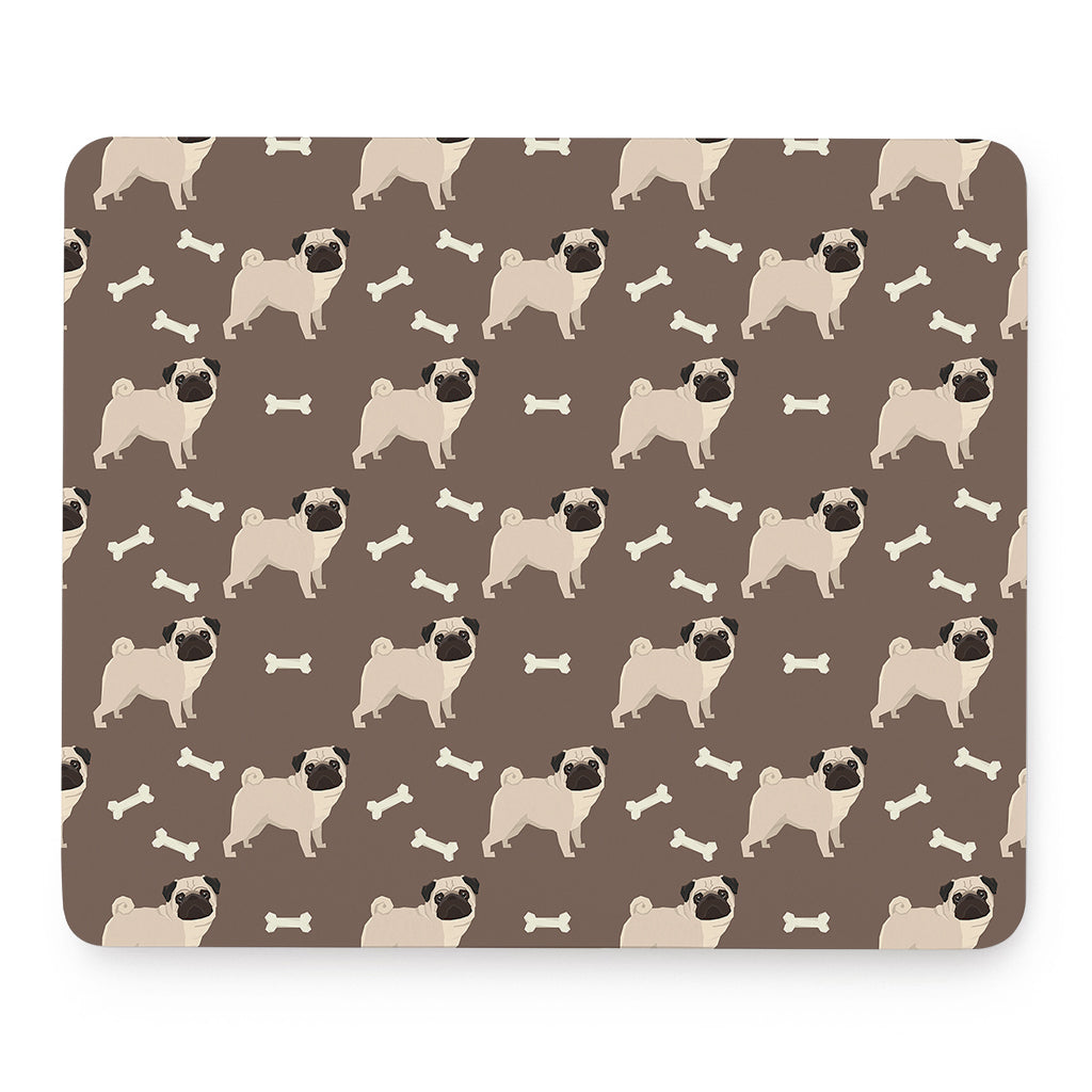 Geometric Pug Pattern Print Mouse Pad