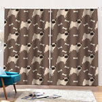 Geometric Pug Pattern Print Pencil Pleat Curtains