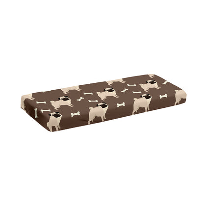 Geometric Pug Pattern Print Piano Keyboard Cover