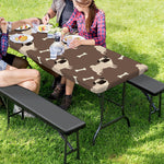 Geometric Pug Pattern Print Picnic Table Cover