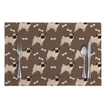 Geometric Pug Pattern Print Placemat
