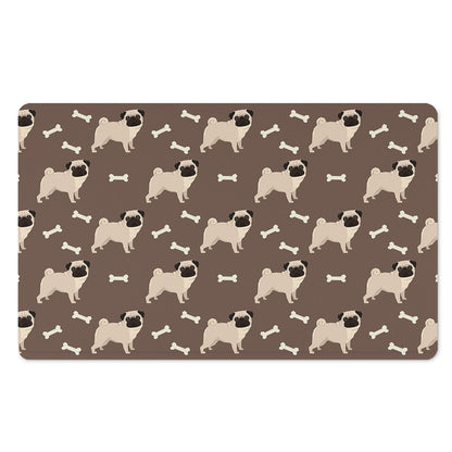 Geometric Pug Pattern Print Polyester Doormat