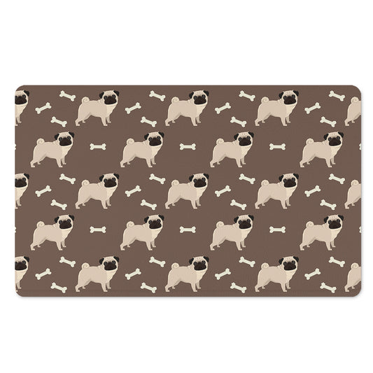 Geometric Pug Pattern Print Polyester Doormat