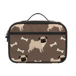 Geometric Pug Pattern Print Portable Lunch Bag