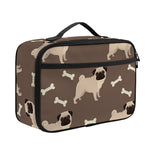Geometric Pug Pattern Print Portable Lunch Bag