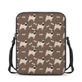 Geometric Pug Pattern Print Rectangular Crossbody Bag