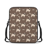 Geometric Pug Pattern Print Rectangular Crossbody Bag