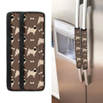 Geometric Pug Pattern Print Refrigerator Handle Covers