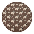 Geometric Pug Pattern Print Round Blanket