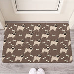 Geometric Pug Pattern Print Rubber Doormat