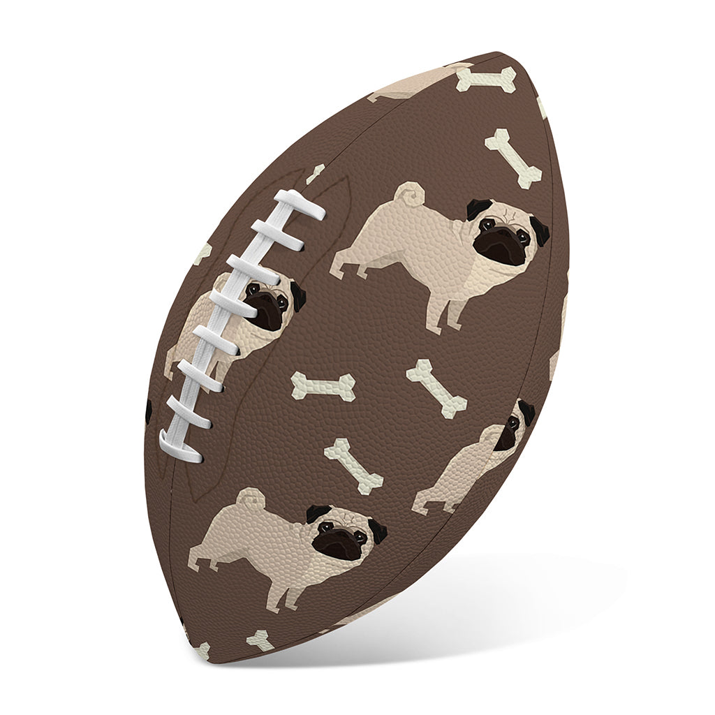 Geometric Pug Pattern Print Rugby Ball