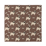 Geometric Pug Pattern Print Silk Bandana