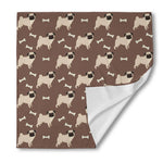 Geometric Pug Pattern Print Silk Bandana