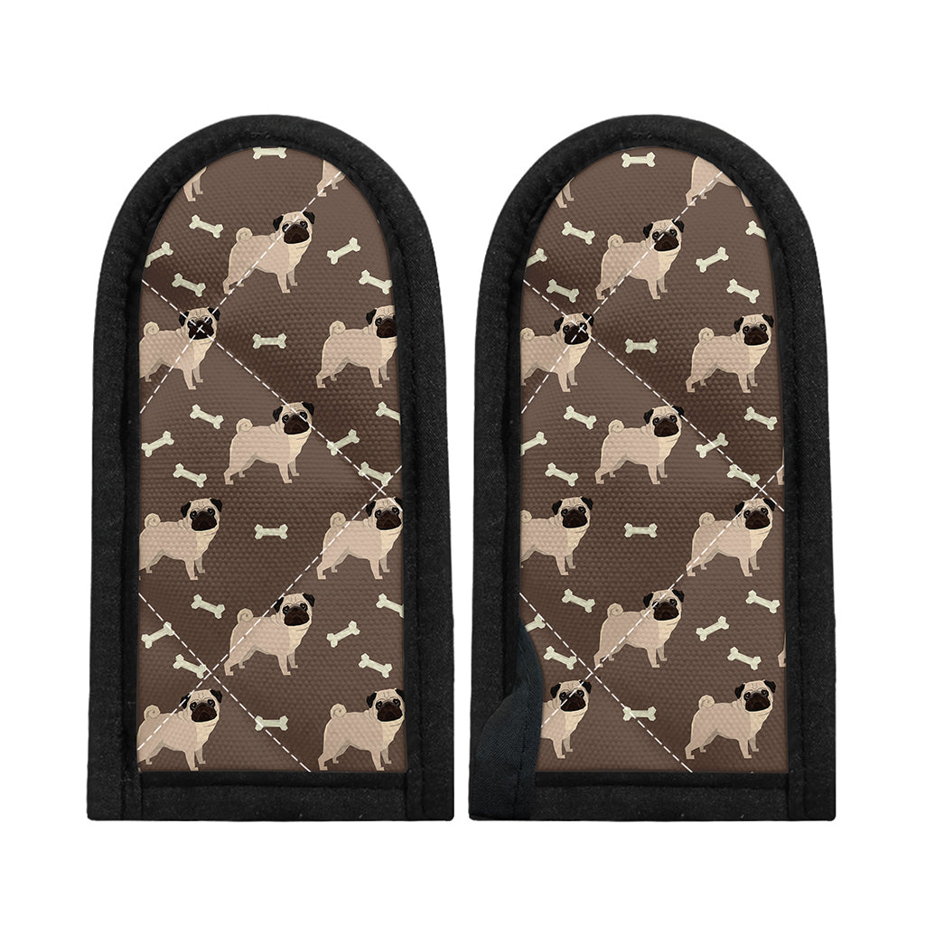 Geometric Pug Pattern Print Skillet Handle Cover