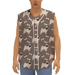 Geometric Pug Pattern Print Sleeveless Baseball Jersey