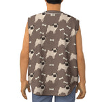 Geometric Pug Pattern Print Sleeveless Baseball Jersey