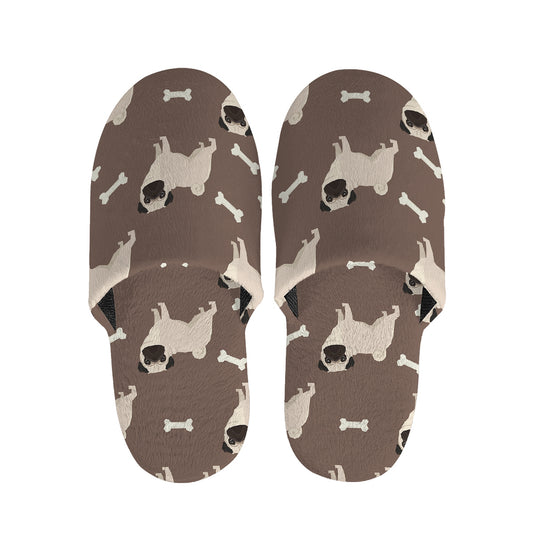 Geometric Pug Pattern Print Slippers