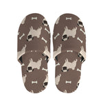 Geometric Pug Pattern Print Slippers