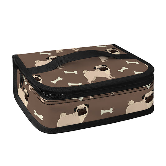 Geometric Pug Pattern Print Small Lunch Bag