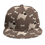 Geometric Pug Pattern Print Snapback Cap