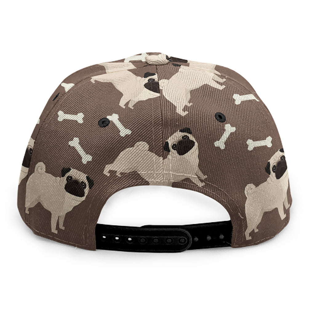 Geometric Pug Pattern Print Snapback Cap