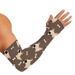 Geometric Pug Pattern Print Sun Protection Arm Sleeves