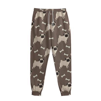 Geometric Pug Pattern Print Sweatpants