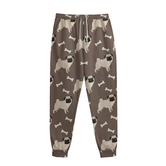 Geometric Pug Pattern Print Sweatpants