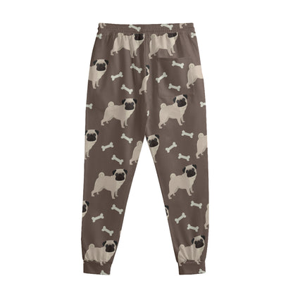 Geometric Pug Pattern Print Sweatpants
