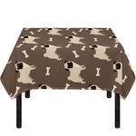 Geometric Pug Pattern Print Tablecloth