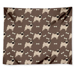 Geometric Pug Pattern Print Tapestry
