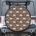 Geometric Pug Pattern Print Tire Cover