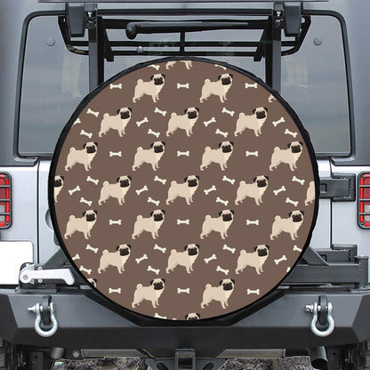 Geometric Pug Pattern Print Tire Cover