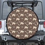 Geometric Pug Pattern Print Tire Cover