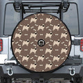 Geometric Pug Pattern Print Tire Cover With Camera Hole