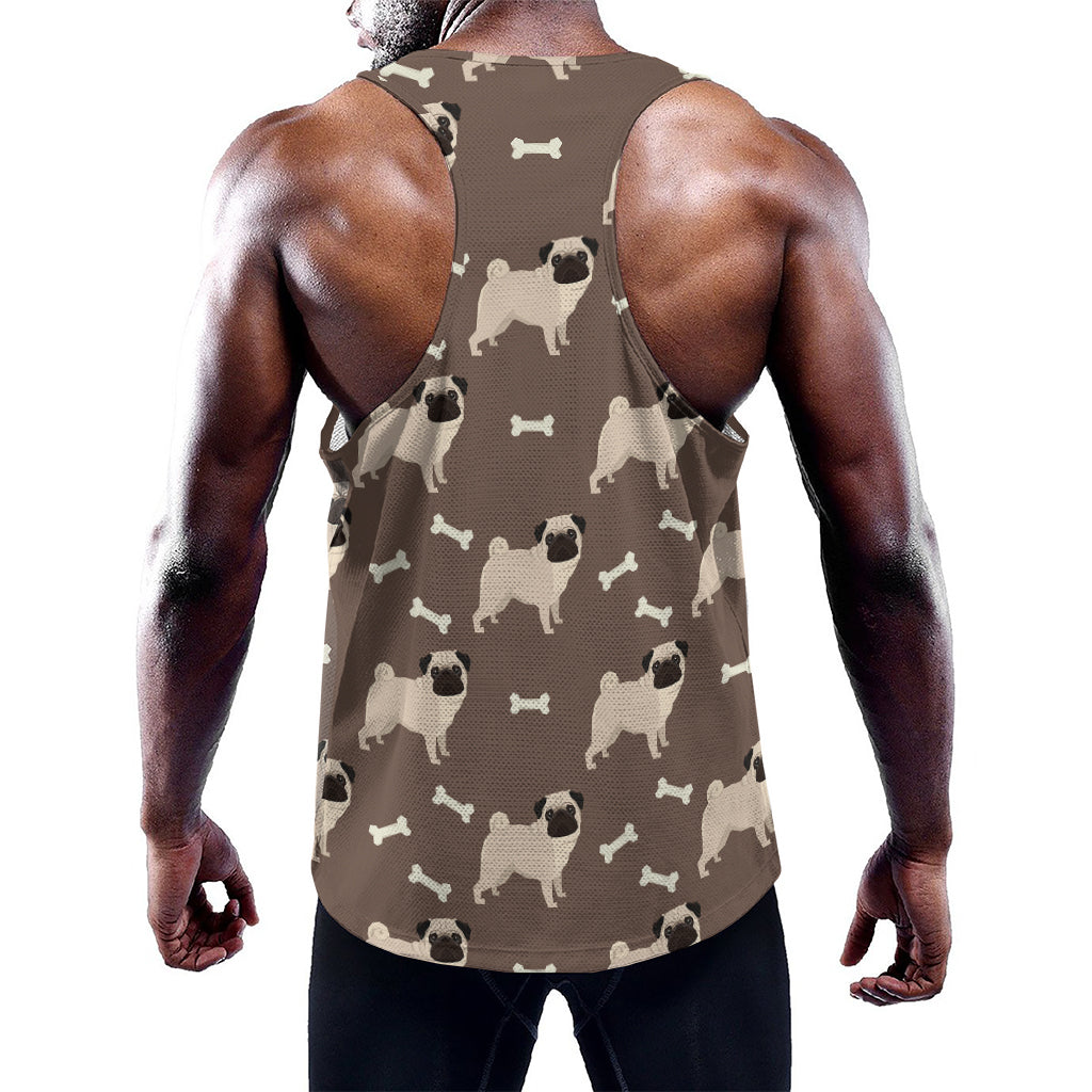 Geometric Pug Pattern Print Training Tank Top