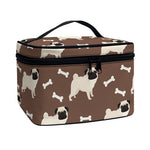 Geometric Pug Pattern Print Travel Makeup Bag