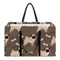 Geometric Pug Pattern Print Utility Tote Bag