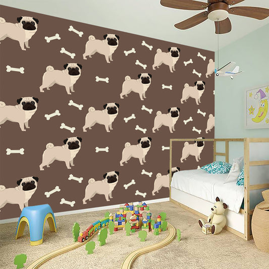 Geometric Pug Pattern Print Wall Sticker