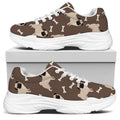 Geometric Pug Pattern Print White Chunky Shoes