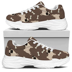 Geometric Pug Pattern Print White Chunky Shoes