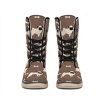 Geometric Pug Pattern Print Winter Boots