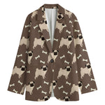 Geometric Pug Pattern Print Women's Blazer