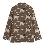 Geometric Pug Pattern Print Women's Blazer