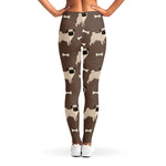 Geometric Pug Pattern Print Women's Leggings
